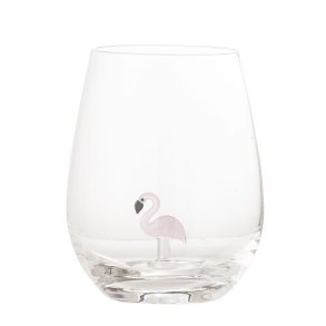 Bloomingville Misa Drikkeglas, Klar, Flamingo Glas
