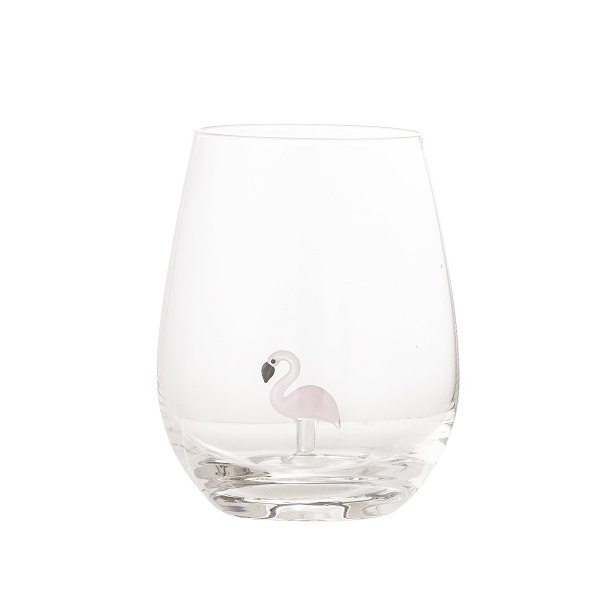 Bloomingville Misa Drikkeglas, Klar, Flamingo Glas