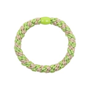 ByStr Hrelastik  Multi Lysegrn/Beige glitter 