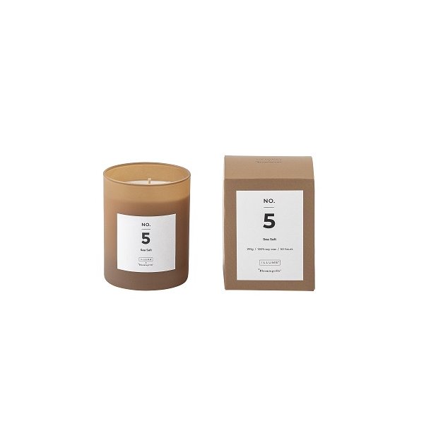 Bloomingville NO. 5 - Sea Salt Duftlys, Brun, Naturlig Voks