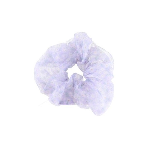 By Str Hrelastik Naja Big Scrunchie  Lilla mini blomst