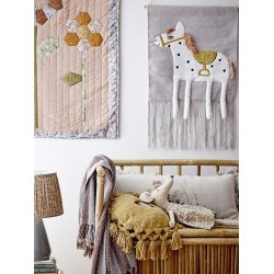 Bloomingville - Nann Plaid, brnetppe Brun, Genanvendt Bomuld 80x100 cm.