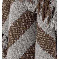 Bloomingville - Nann Plaid, brnetppe Brun, Genanvendt Bomuld 80x100 cm.