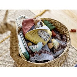 Bloomingville - Nann Plaid, brnetppe Brun, Genanvendt Bomuld 80x100 cm.