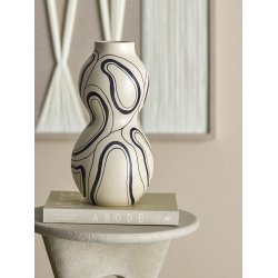 Bloomingville Nicola Vase, Sort, Stentj - 34 cm