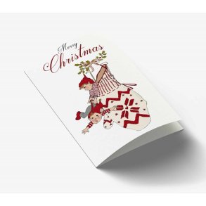 Mouse & Pen - Nisser i julevante lille julekort., A7 kort