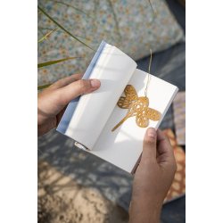 Ib Laursen Notesbog 4 ass farver med guldfarvet bladmnster, 1 stk.