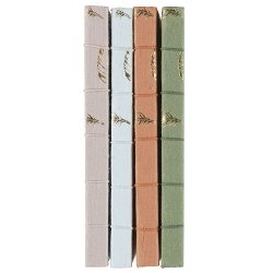 Ib Laursen Notesbog 4 ass farver med guldfarvet bladmnster, 1 stk.