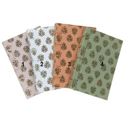 Ib Laursen Notesbog 4 ass farver med guldfarvet blokmnster, 1 stk.