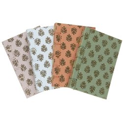 Ib Laursen Notesbog 4 ass farver med guldfarvet blokmnster, 1 stk.