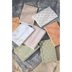 Ib Laursen Notesbog 4 ass farver med guldfarvet blokmnster, 1 stk.