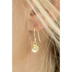 Ib Laursen reringe med 1 lille sten messing guldbelagt Lotus (st)