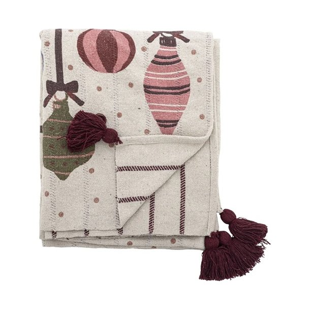 Bloomingville - Ornamentia Plaid, Multifarvet, Genanvendt Bomuld - 160x130 cm.