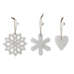 Bloomingville - Julepynt Hvid Alabast. Otta Ornament, 3 varianter, 1 stk.
