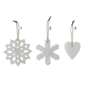 Bloomingville - Julepynt Hvid Alabast. Otta Ornament, 3 varianter, 1 stk.