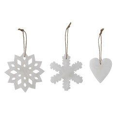 Bloomingville - Julepynt Hvid Alabast. Otta Ornament, 3 varianter, 1 stk.