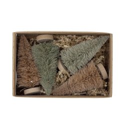 Bloomingville -  Oybek Dekorations Tr, Brun, Sisal 1 stk. 4 forskellige