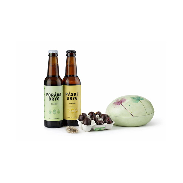  P�skegave med �l, metal�g og �ggebakke