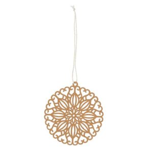 Ib Laursen - Papirklip brun blomst i midten 8x8 cm. 