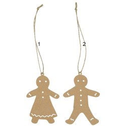 Papirklip peberkagefigur 2 ass pige/dreng 1 stk.