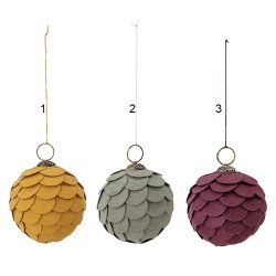 Bloomingville - Julekugle - Pau Ornament, Multifarvet, Papir 1 stk.  , 3 varianter (7,5 cm.)