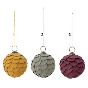 Bloomingville - Julekugle - Pau Ornament, Multifarvet, Papir 1 stk.  , 3 varianter (7,5 cm.)