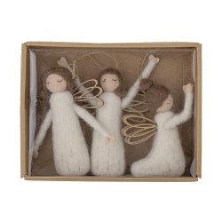 Bloomingville - Juleengel - Pavla Julepynt, Hvid, Uld - 1 stk. vlg variant