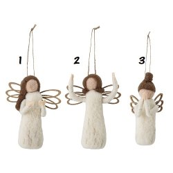 Bloomingville - Juleengel - Pavla Julepynt, Hvid, Uld - 1 stk. vlg variant