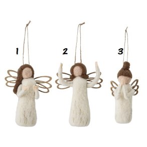 Bloomingville - Juleengel - Pavla Julepynt, Hvid, Uld - 1 stk. vlg variant