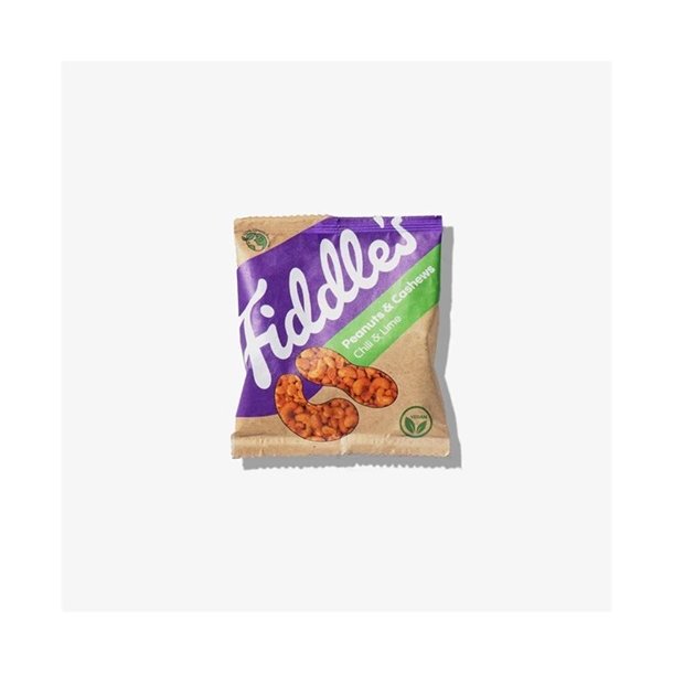 Fiddles - Peanuts &amp; cashewndder med chili &amp; lime - 16g