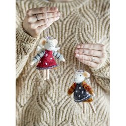 Bloomingville -Peo Ornament, Rd, Uld, - 1 stk. vlg variant