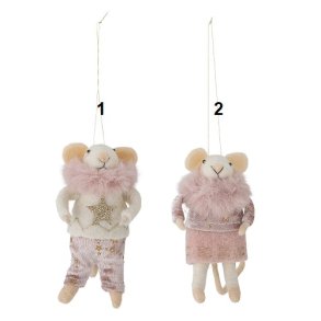 Bloomingville - Peo Ornament, Rosa, Uldent, Brun, Uld - 1 stk. vlg variant