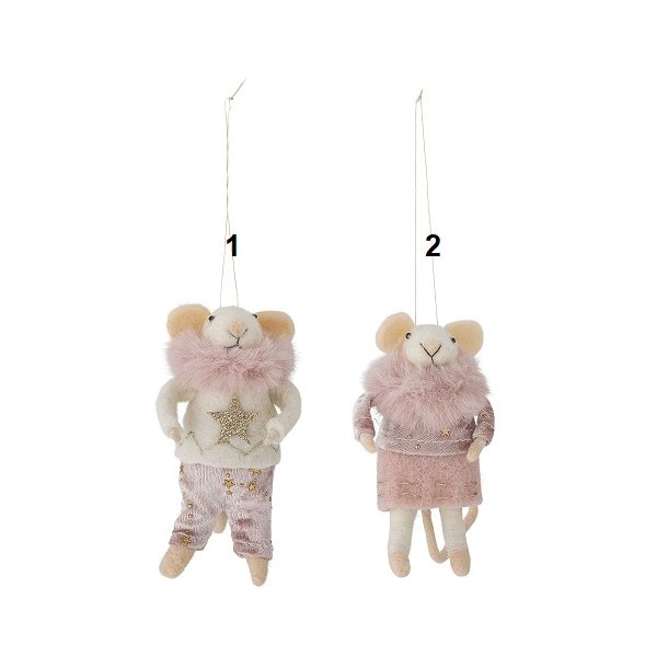 Bloomingville - Peo Ornament, Rosa, Uldent, Brun, Uld - 1 stk. vlg variant