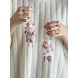 Bloomingville - Peo Ornament, Rosa, Uldent, Brun, Uld - 1 stk. vlg variant