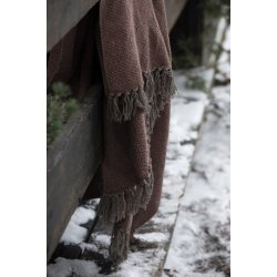 Ib Laursen Plaid - tppe brunt-rdbrunt zigzagmnster 130x160 cm.