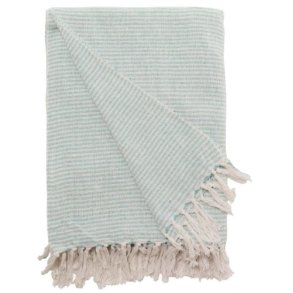 Au Maison  -  Plaid-T�ppe Braid-Hvid-Gr�n, 130x180 cm
