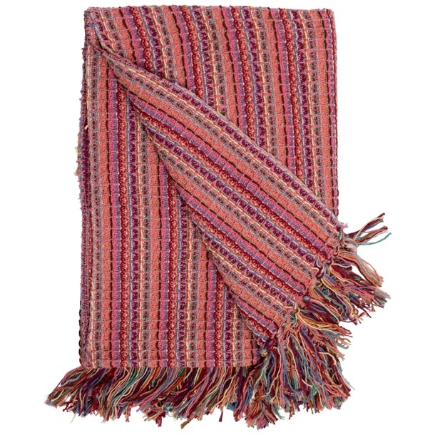 Au Maison  - Plaid, Multi, pink og r�d, 130x170 cm