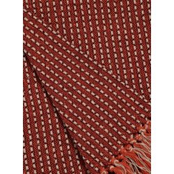 Au Maison  - Plaid, Stribe med Blokke, Orange og Bordeaux, 130x170cm