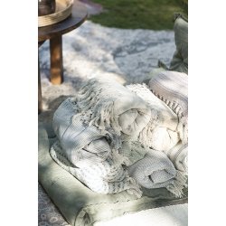 Ib Laursen - Plaid - tppe med creme/gult mnster 130x160 cm.