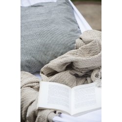 Ib Laursen - Plaid - tppe med creme/gult mnster 130x160 cm.