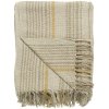 Ib Laursen Plaid  - tppe creme med beige og mustard striber 130x160 cm