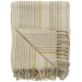 Ib Laursen Plaid  - tæppe creme med beige og mustard striber 130x160 cm