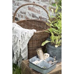 Ib Laursen Plaid - tppe creme og natur stribemnster 130x160 cm.