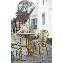 Ib Laursen Plaid - tppe creme og natur stribemnster 130x160 cm.