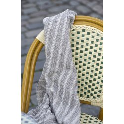 Ib Laursen Plaid - tppe creme og natur stribemnster 130x160 cm.