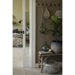 Ib Laursen Plaid - tppe creme/oliven stribemnster 130x160 cm.