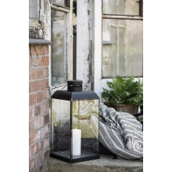 Ib Laursen Plaid - tppe creme/oliven stribemnster 130x160 cm.