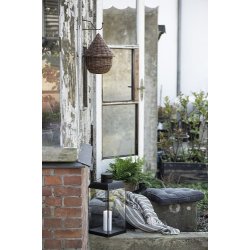 Ib Laursen Plaid - tppe creme/oliven stribemnster 130x160 cm.