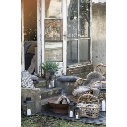 Ib Laursen Plaid - tppe creme/oliven stribemnster 130x160 cm.