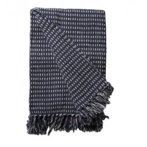 AU Maison Plaid - tppe - Navy - 130 x 180 cm